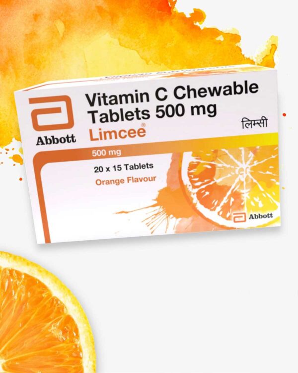 Limcee Vitamin C Chewable Tablet | Flavour Orange